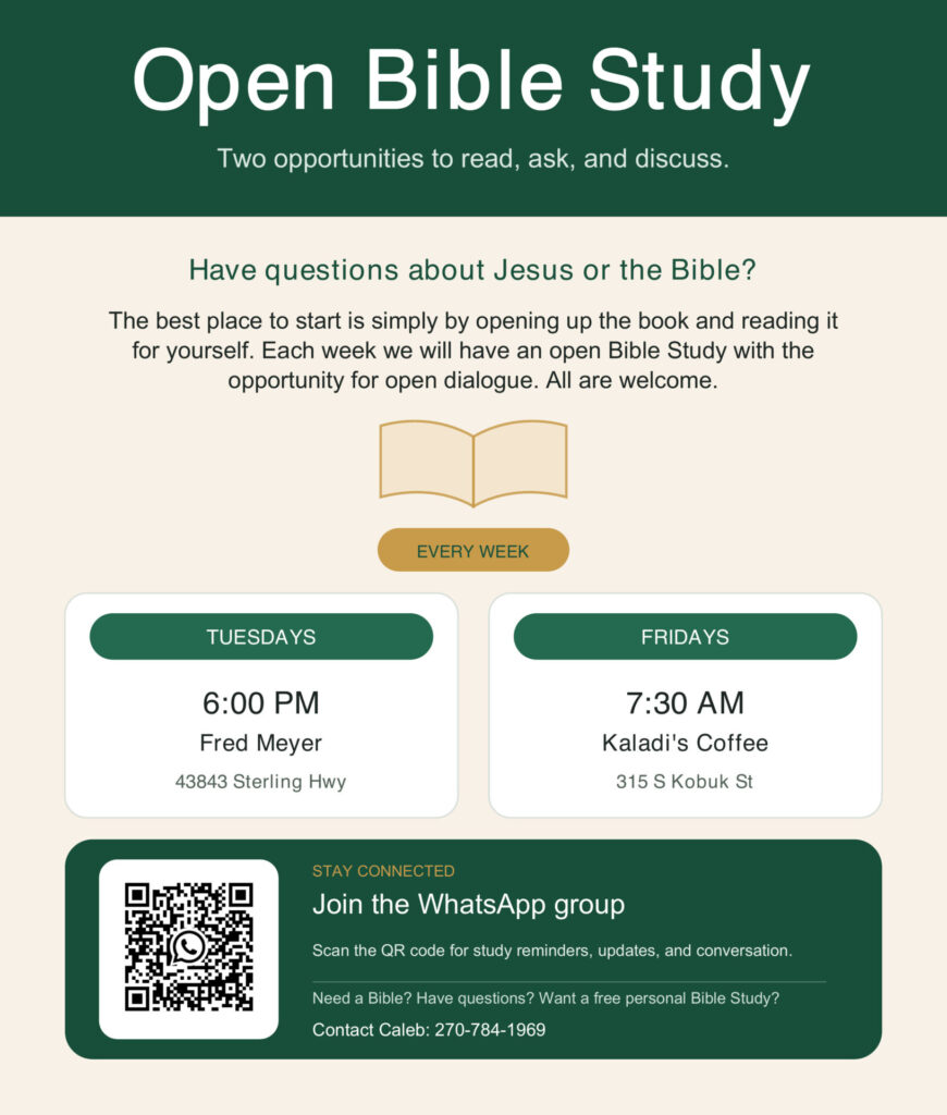 open bible study flyer color